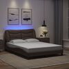vidaXL Estrutura de cama com LED sem colch&atilde;o Hvar 140x200cm castanho