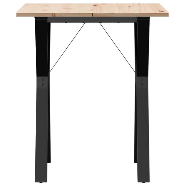 vidaXL Mesa de jantar estrutura em Y 70x70x75 cm pinho e aço