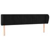vidaXL Cabeceira de cama c/ abas veludo 163x23x78/88 cm preto