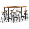 vidaXL 9 pcs conjunto de bar madeira recuperada maci&ccedil;a