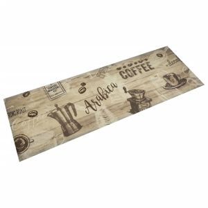 vidaXL Tapete de cozinha lav&aacute;vel com design caf&eacute; 60x180 cm castanho