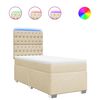 vidaXL Cama com molas/colch&atilde;o 80x200 cm tecido cor cr&egrave;me