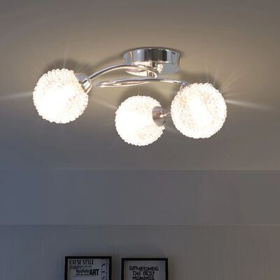 vidaXL Candeeiro de teto com 3 lâmpadas LED G9 120 W