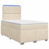 vidaXL Cama box spring com colch&atilde;o Creme 120 x 190 cm Tecido
