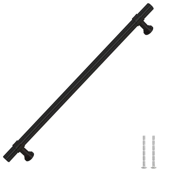 vidaXL Puxadores para móveis 5 pcs 224 mm aço inoxidável preto