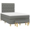 vidaXL Cama boxspring com colch&atilde;o 120x190 cm tecido cinzento-escuro