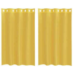 vidaXL Cortinas de voile com ilh&oacute;s 2 pcs amarelo