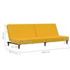 vidaXL Sof&aacute;-cama de 2 lugares veludo amarelo
