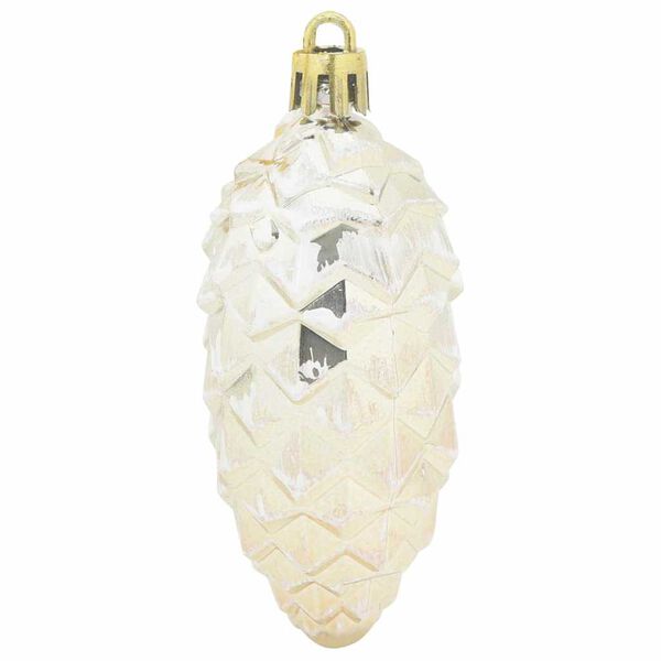 vidaXL Bola de Pinheiro de Natal 40 pcs champanhe Pl&aacute;stico