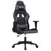 vidaXL Cadeira gaming couro artificial preto e cinzento