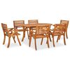 vidaXL Conjunto de jantar de jardim com 7 pe&ccedil;as, 150x90 cm, madeira de ac&aacute;cia maci&ccedil;a