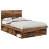 vidaXL Estrutura da Cama com cabeceira Madeira antiga 120 x 200 cm