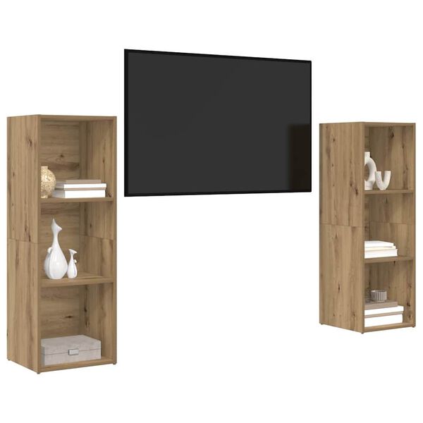 vidaXL Conjunto de m&oacute;vel de TV 2 pcs Carvalho Artesanal