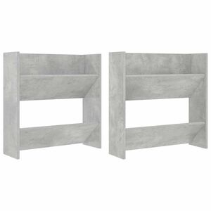 vidaXL Sapateiras de parede 2 pcs 60x18x60 cm contrapl. cinza cimento