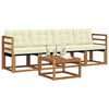 vidaXL Conjunto de Sof&aacute;s para Exterior 5 pcs Natural e Creme