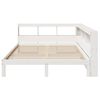 vidaXL Cama com estante sem colch&atilde;o 140x190 cm pinho maci&ccedil;o branco