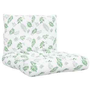 vidaXL Almofad&otilde;es p/ m&oacute;veis paletes 2 pcs tecido oxford padr&atilde;o folhas