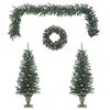 vidaXL 4 pcs conjunto de decora&ccedil;&otilde;es de Natal para porta PVC
