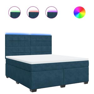 vidaXL Cama com molas/colch&atilde;o 180x200 cm veludo azul