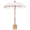 vidaXL Parasol Balin&ecirc;s com Base 250 Creme e Natural 190 x 190 x 250 cm