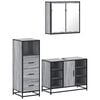 vidaXL 3 pcs Conjunto m&oacute;veis casa de banho madeira proc. cinza sonoma