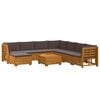 vidaXL Conjunto de Sof&aacute;s para Exterior com almofada 9 Pe&ccedil;a Castanho