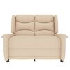 vidaXL Poltrona de massagens reclin&aacute;vel 2 assentos tecido creme