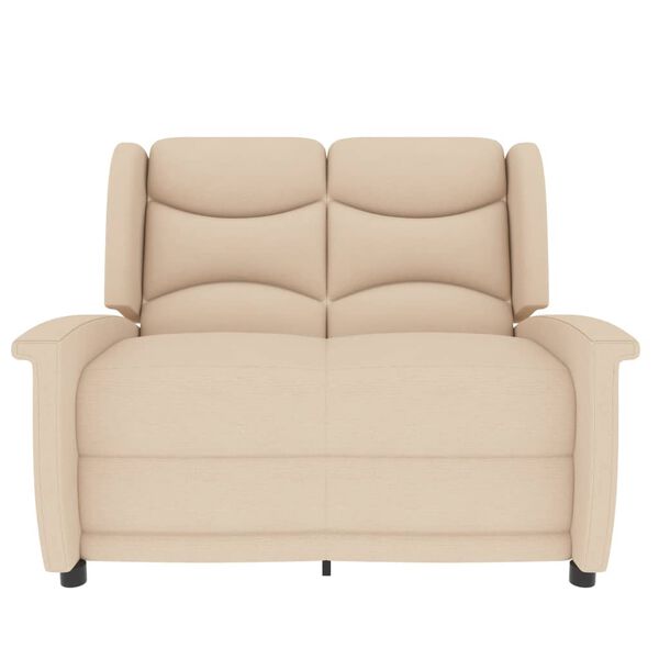 vidaXL Poltrona de massagens reclin&aacute;vel 2 assentos tecido creme