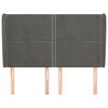 vidaXL Cabeceira cama c/ abas veludo 147x23x118/128 cm cinzento-escuro