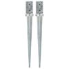vidaXL Estacas de enterrar 2 pcs 8x8x76 cm a&ccedil;o galvanizado prateado