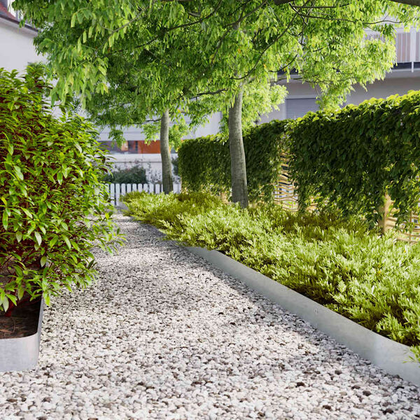 vidaXL Bordas de relvado 10 unid 15x103 cm a&ccedil;o galvanizado