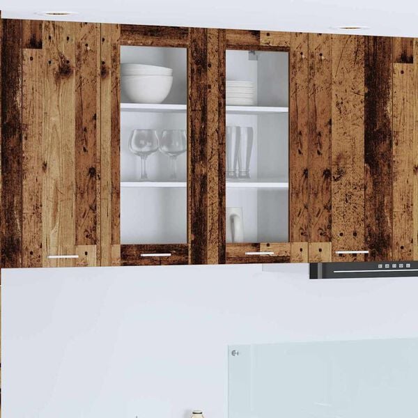 vidaXL Arm&aacute;rio suspenso com porta Madeira antiga 80 x 31 x 80 cm