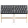 vidaXL Cabeceira estofada Cinza Escuro 140 cm