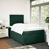 vidaXL Cama boxspring com colch&atilde;o 120x200 cm veludo verde-escuro