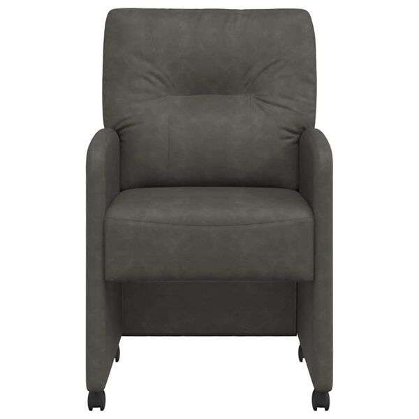 vidaXL Cadeiras de Jantar com Rodas 2 pcs Preto 57 x 67 x 95 cm