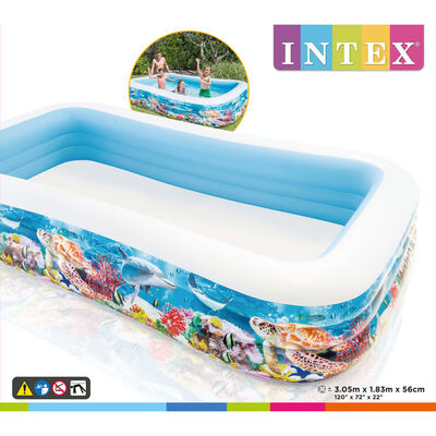 Intex Piscina Swim Center Family 305x183x56 cm design vida marinha