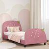 vidaXL Estrutura de Cama Infantil com Cabeceira Rosa 90 x 190 cm