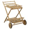 vidaXL Carrinho de Servi&ccedil;o com rodas Natural 79 x 67,5 x 84 cm Bambu
