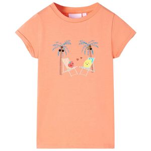 vidaXL T-shirt para crian&ccedil;a cor p&ecirc;ssego 128