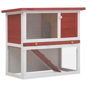 vidaXL Coelheira de exterior 1 porta madeira vermelho