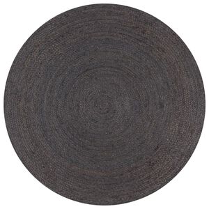 vidaXL Tapete artesanal em juta redondo 120 cm cinzento escuro