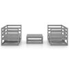 vidaXL 5 pcs conjunto lounge de jardim pinho maci&ccedil;o cinzento