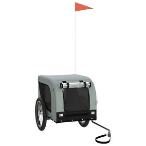 vidaXL Reboque de bicicleta p/ animais tecido oxford/ferro cinza/preto
