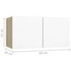 vidaXL M&oacute;vel de TV para parede 60x30x30 cm branco e carvalho sonoma