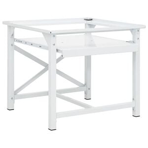 vidaXL Suporte m&aacute;quina lavar c/ prateleira extra&iacute;vel branco