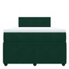 vidaXL Cama boxspring com colch&atilde;o 120x190 cm veludo verde-escuro