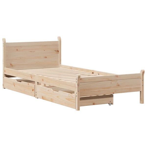 vidaXL Cama sem colch&atilde;o 90x190 cm madeira de pinho maci&ccedil;a