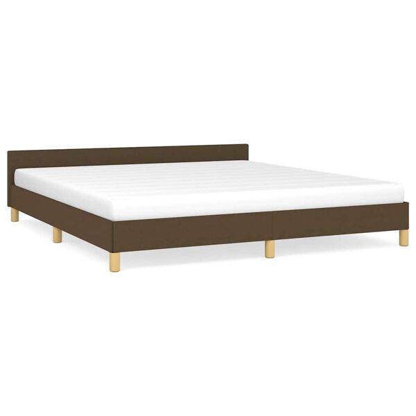 vidaXL Estrutura de cama sem colch&atilde;o 180x200 cm tecido castanho-escuro