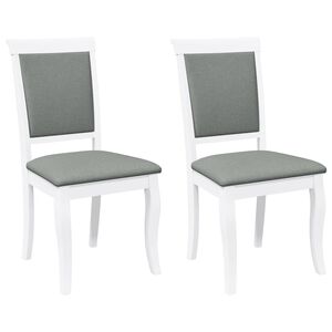 vidaXL Cadeiras de jantar com almofad&otilde;es 2 pcs madeira maci&ccedil;a branco