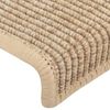 vidaXL Tapetes de escada 15 pe&ccedil;as 65x21x4 cm bege claro com borda retangular
